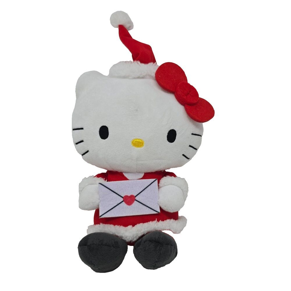 Sanrio‎ Hello Kitty Christmas Santa Outfit Letter 9" Plush Toy